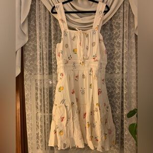 GAP Factory Cream Dress with Colorful Prints